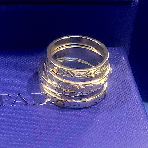 SILPADA Two Tone VARIED DETAILS Stacking Ring Sz 7 NIB - Picture 10 of 14